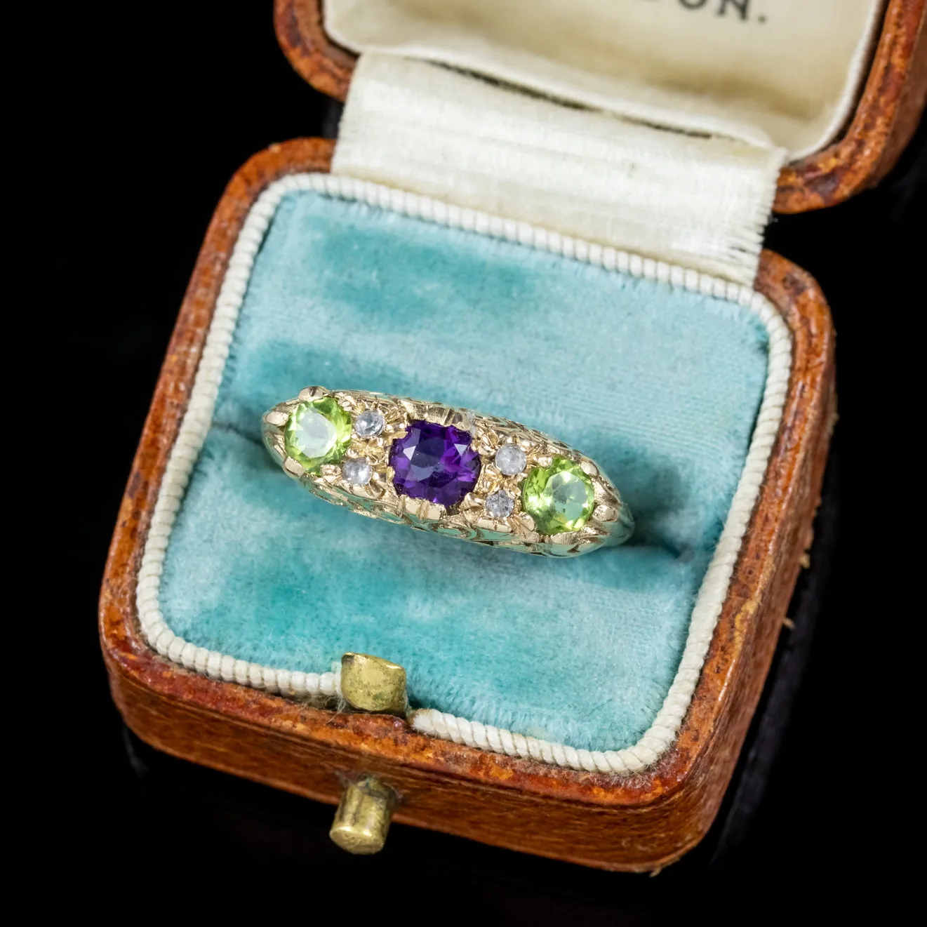 Antique Edwardian 9Ct Gold Suffragette Ring Dated 1917