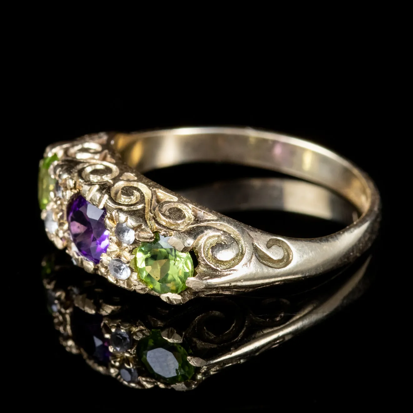 Antique Edwardian 9Ct Gold Suffragette Ring Dated 1917