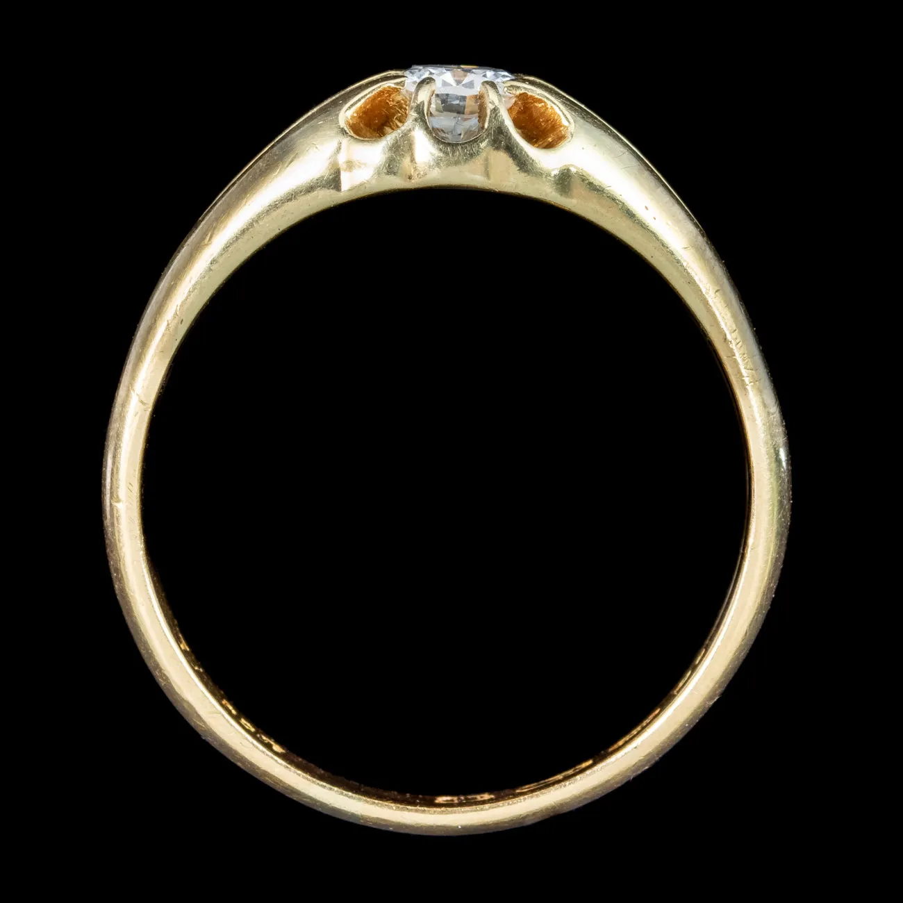Antique Edwardian Diamond Solitaire Ring 22ct Gold Dated 1915