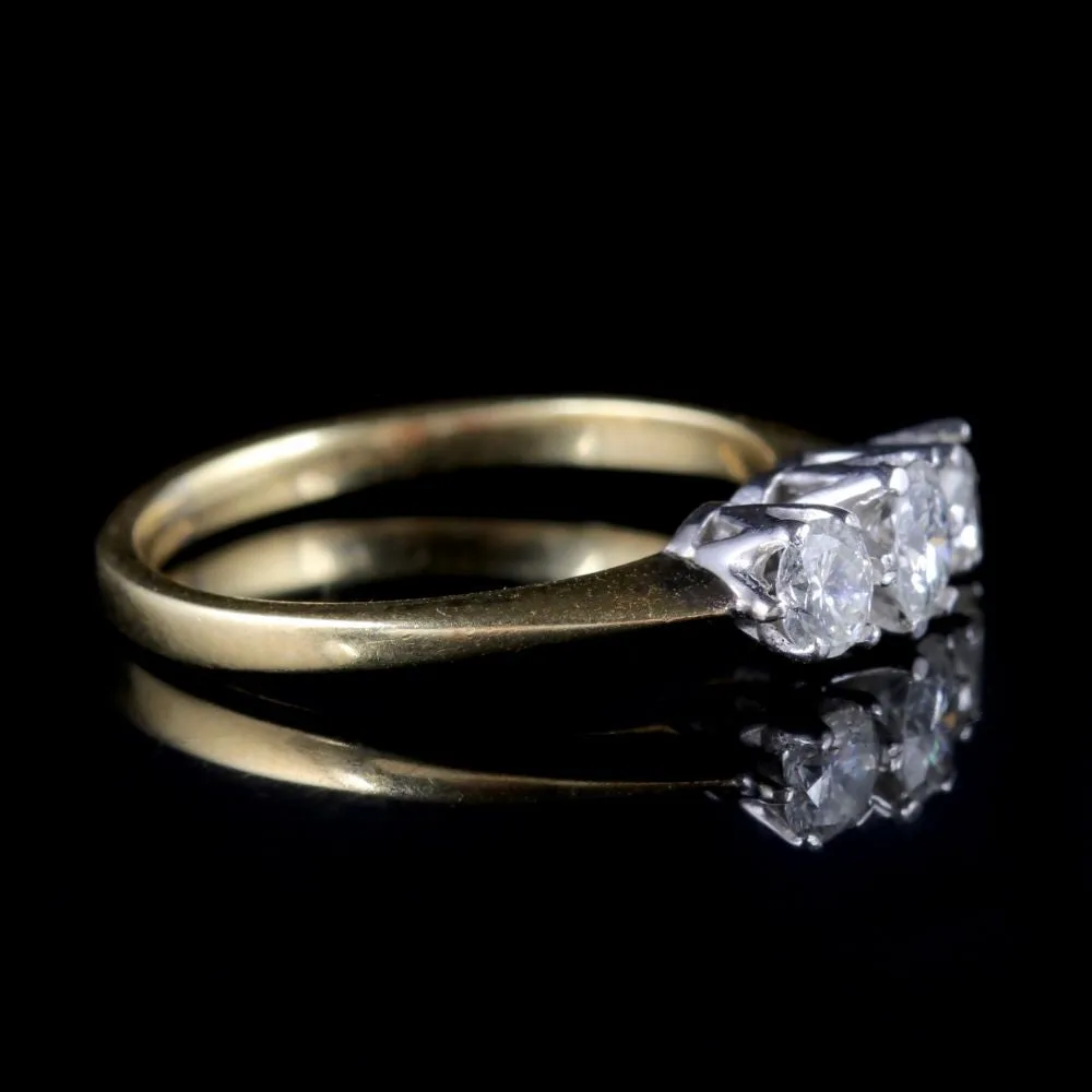 Antique Edwardian Diamond Trilogy Ring 18Ct Gold Circa 1910