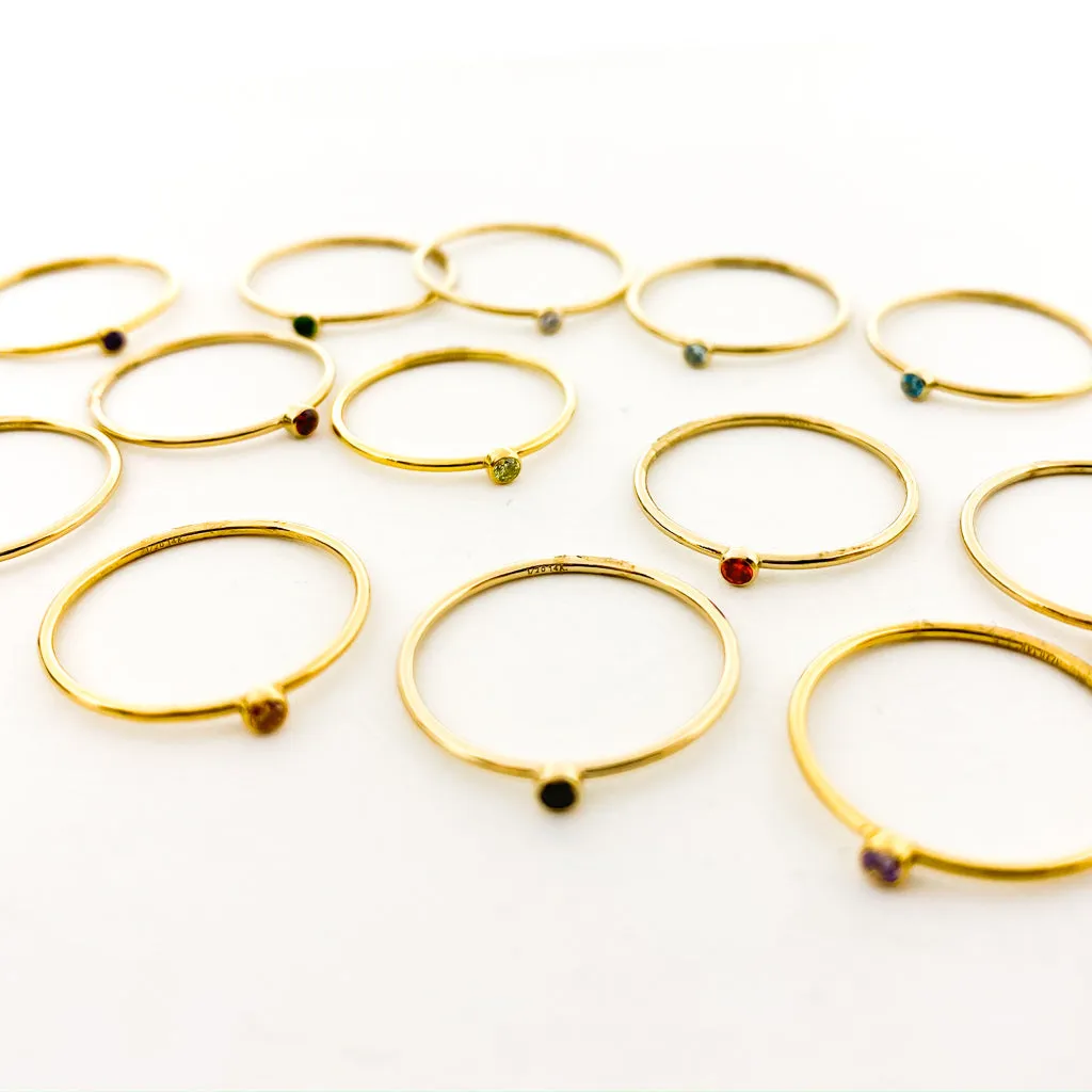 Bella Birthstone Stacking Ring | Gold