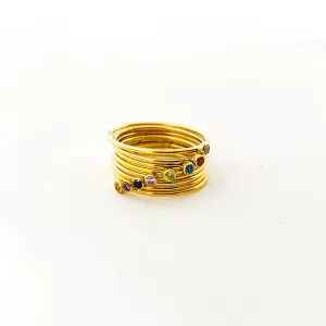Bella Birthstone Stacking Ring | Gold