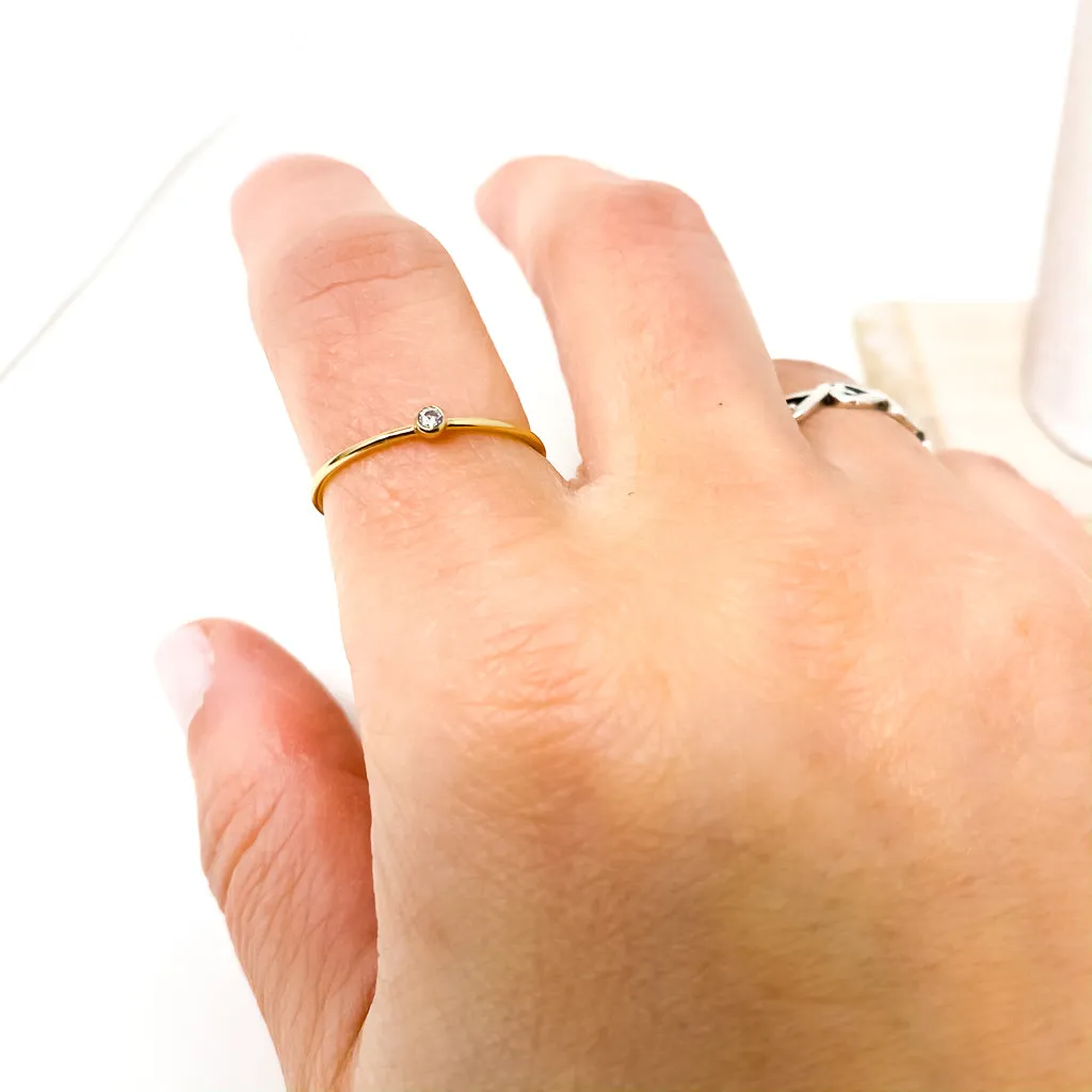 Bella Birthstone Stacking Ring | Gold