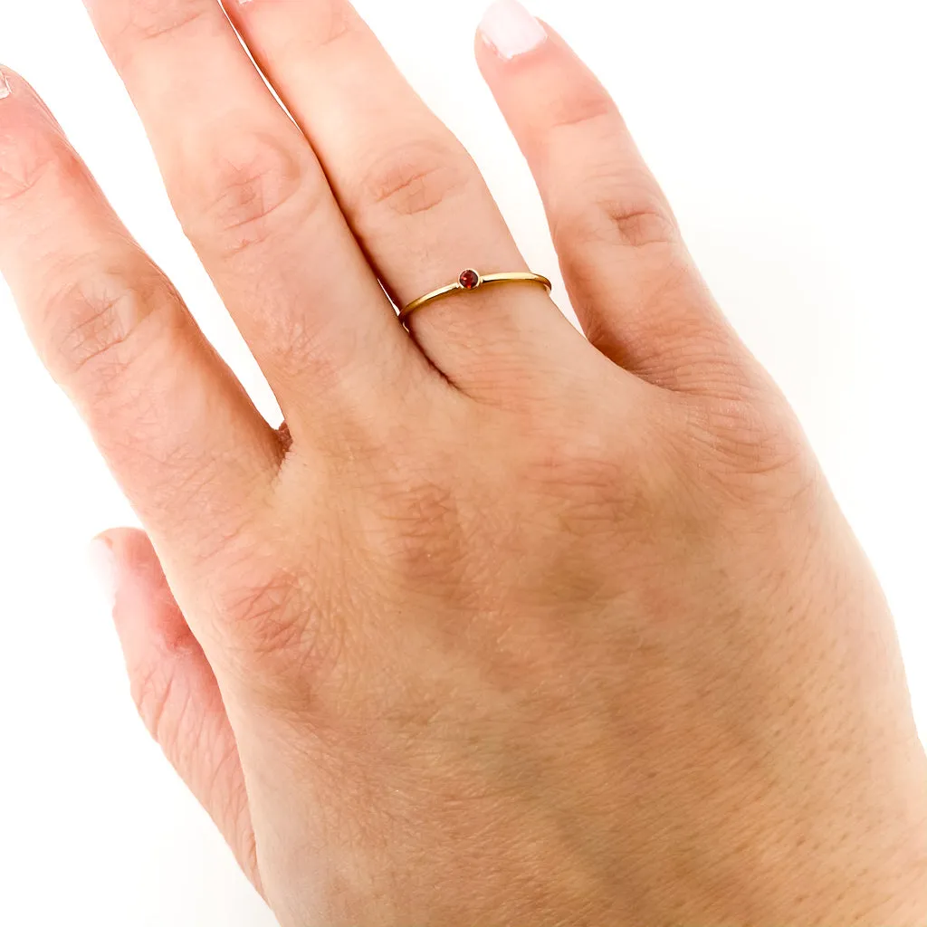 Bella Birthstone Stacking Ring | Gold