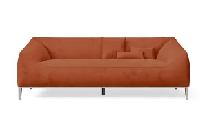 Bergamo 3 Seater Sofa Orange Velvet