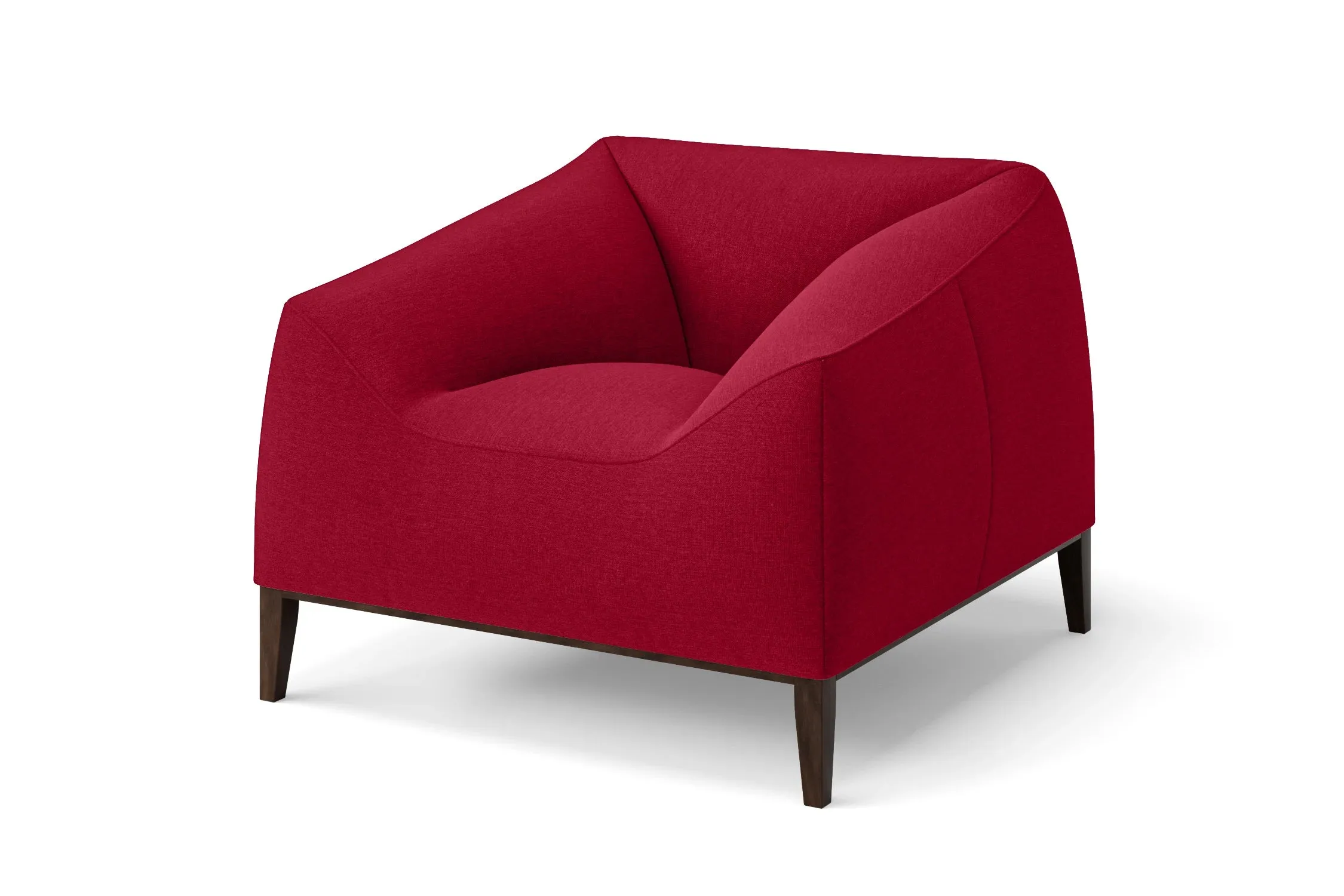 Bergamo Armchair Red Linen Fabric