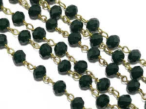 Bottle Green Rondelle Glass Beads Chain