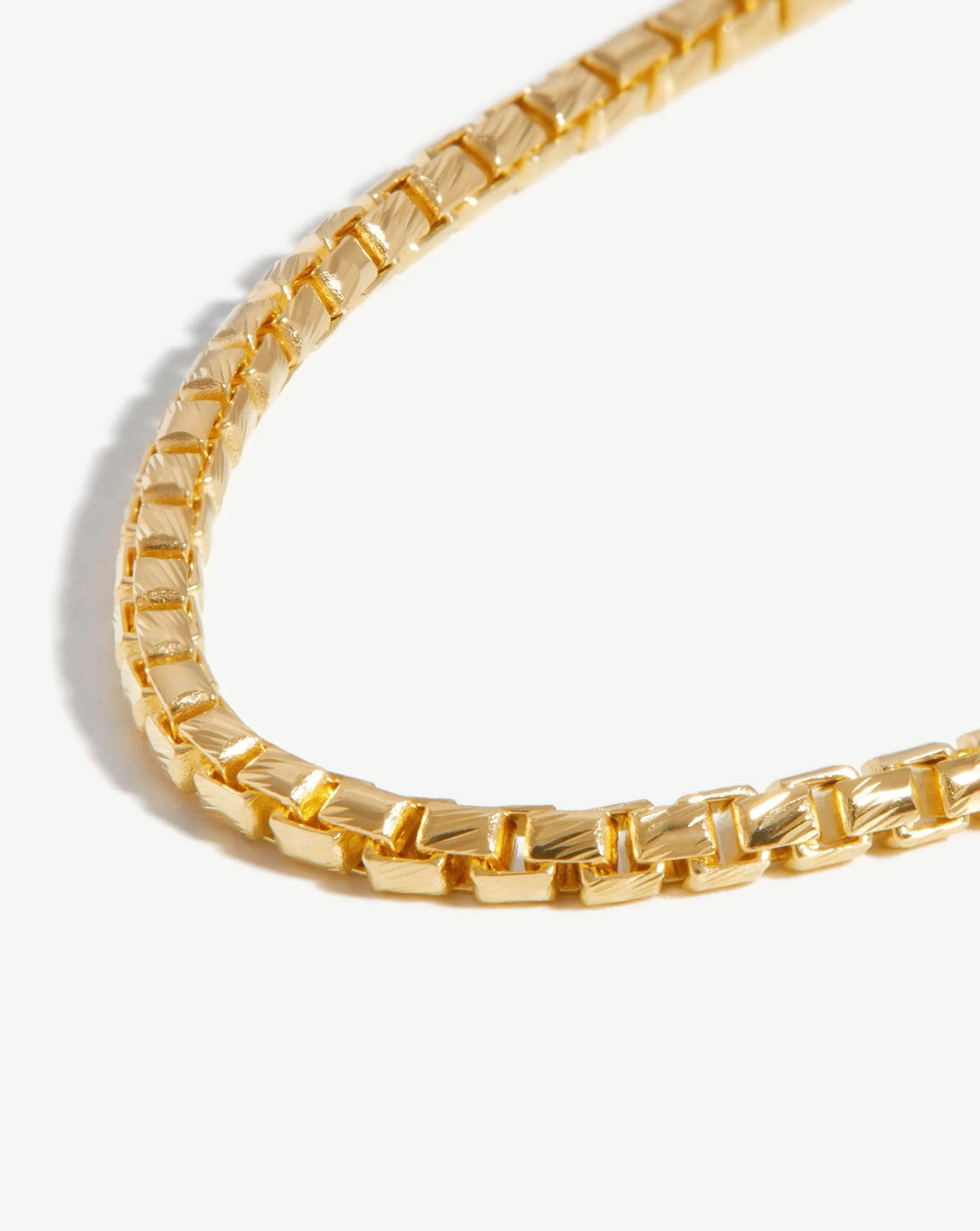 Box Link Chain Necklace | 18ct Gold Plated Vermeil