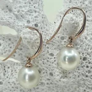 Broome Pearl 9ct Rose Gold Leaf Edge Earrings