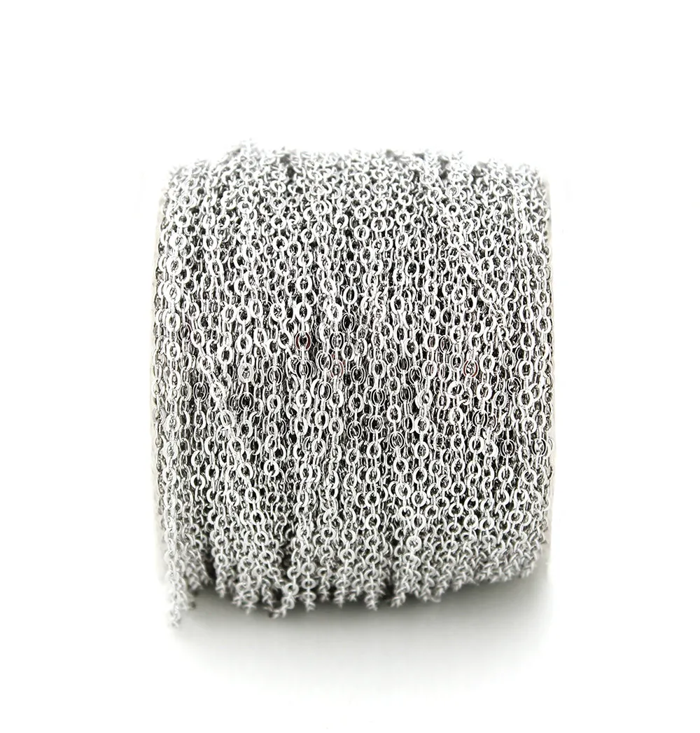 BULK Platinum Plated Cable Chain - 1.5mm - Choose Your Length - 1 Meter   - CH060