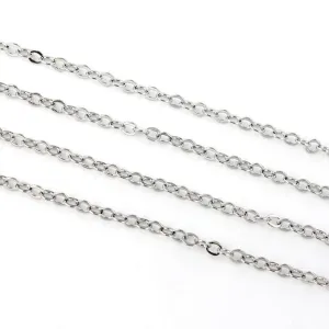 BULK Platinum Plated Cable Chain - 1.5mm - Choose Your Length - 1 Meter   - CH060