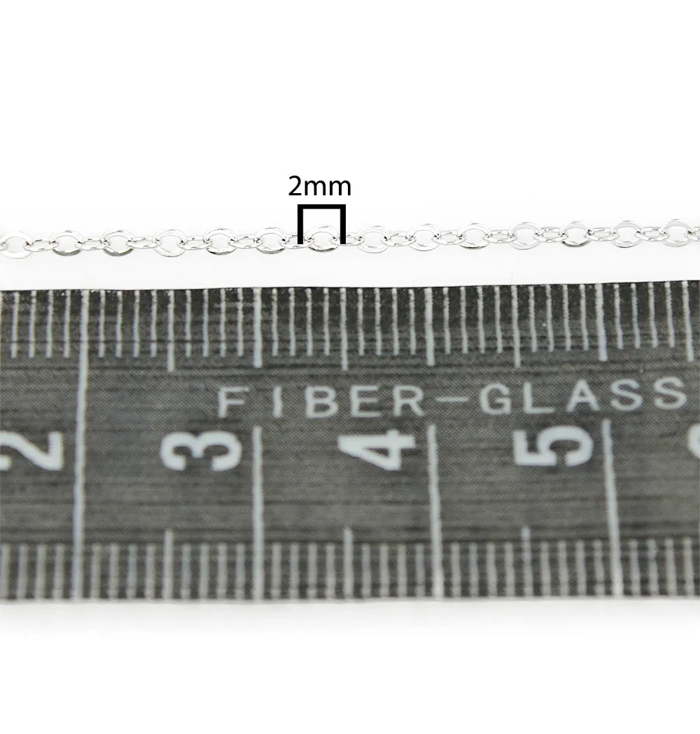 BULK Platinum Plated Cable Chain - 1.5mm - Choose Your Length - 1 Meter   - CH060