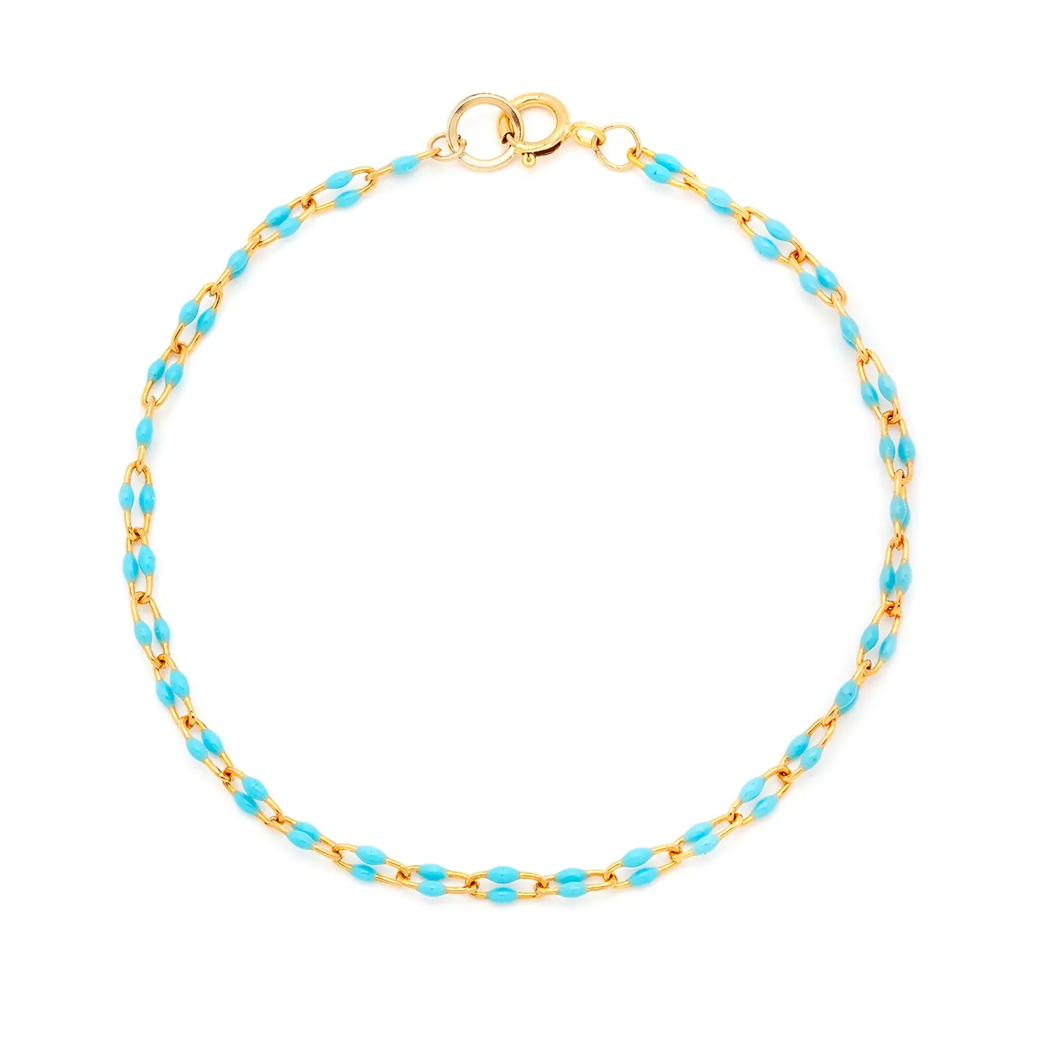 Candy Chain Anklet | Turquoise U-Link & Goldfill
