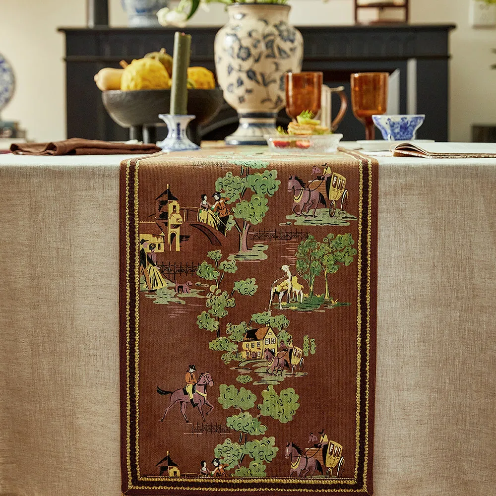 Cavalier Retro Pastoral Elegant Tassel Table Runner