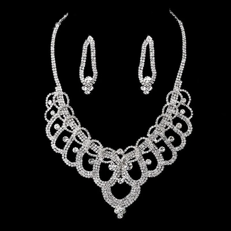 Choker Necklace Earring Jewelry Set at Bling Brides Bouquet  - Online Bridal Store