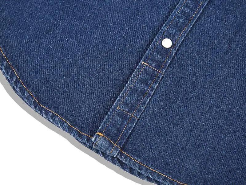 Classic Flower Wash Denim Shirt – Retro Cotton Shirt in Multiple Colors