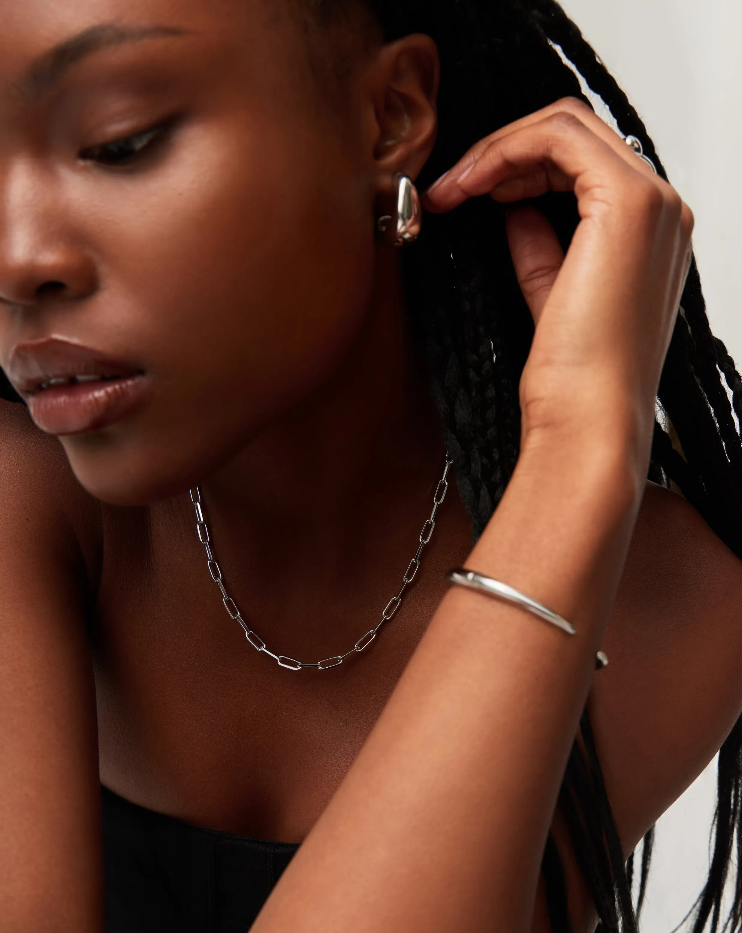 Classic Mini Short Paperclip Chain Necklace
