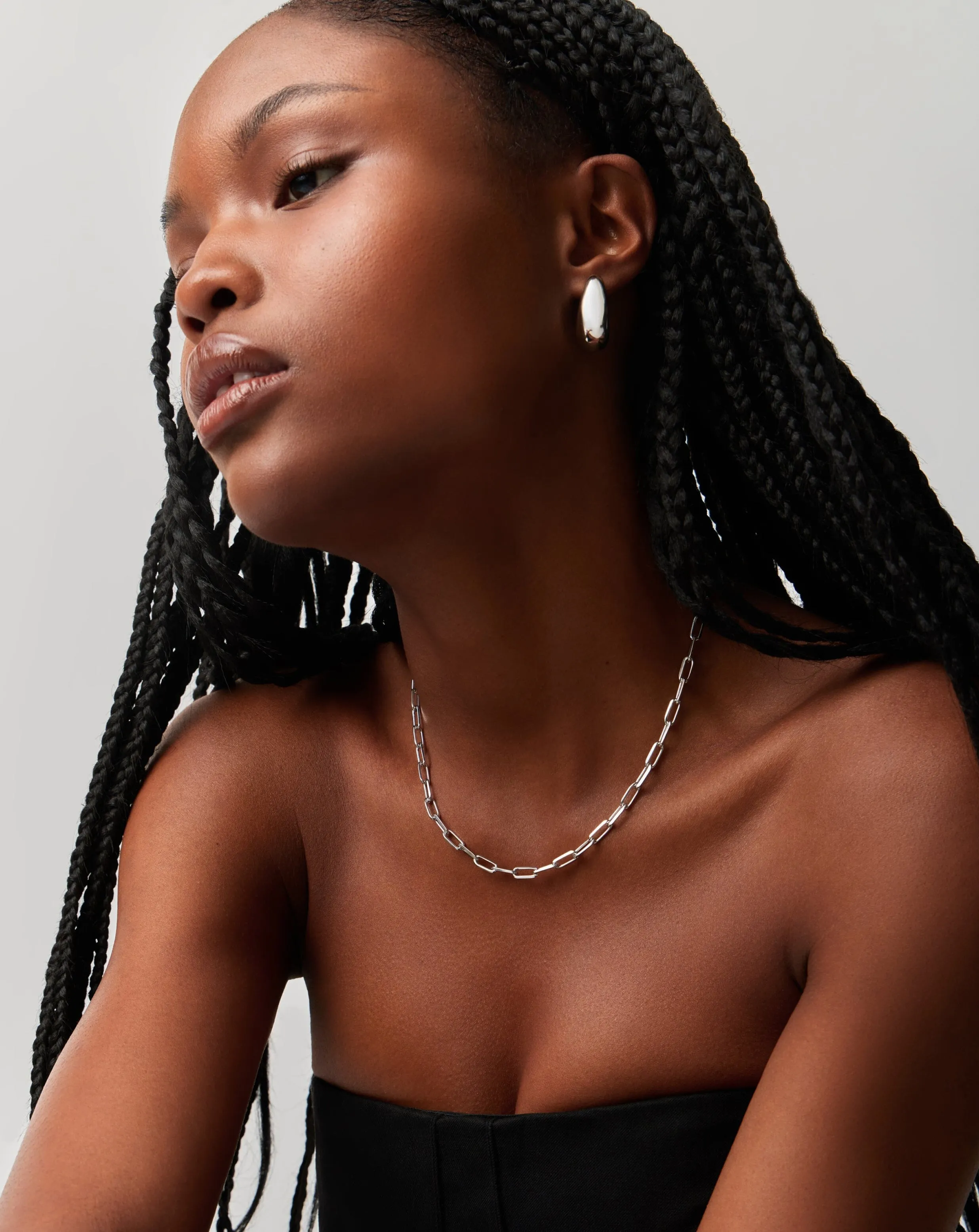 Classic Mini Short Paperclip Chain Necklace