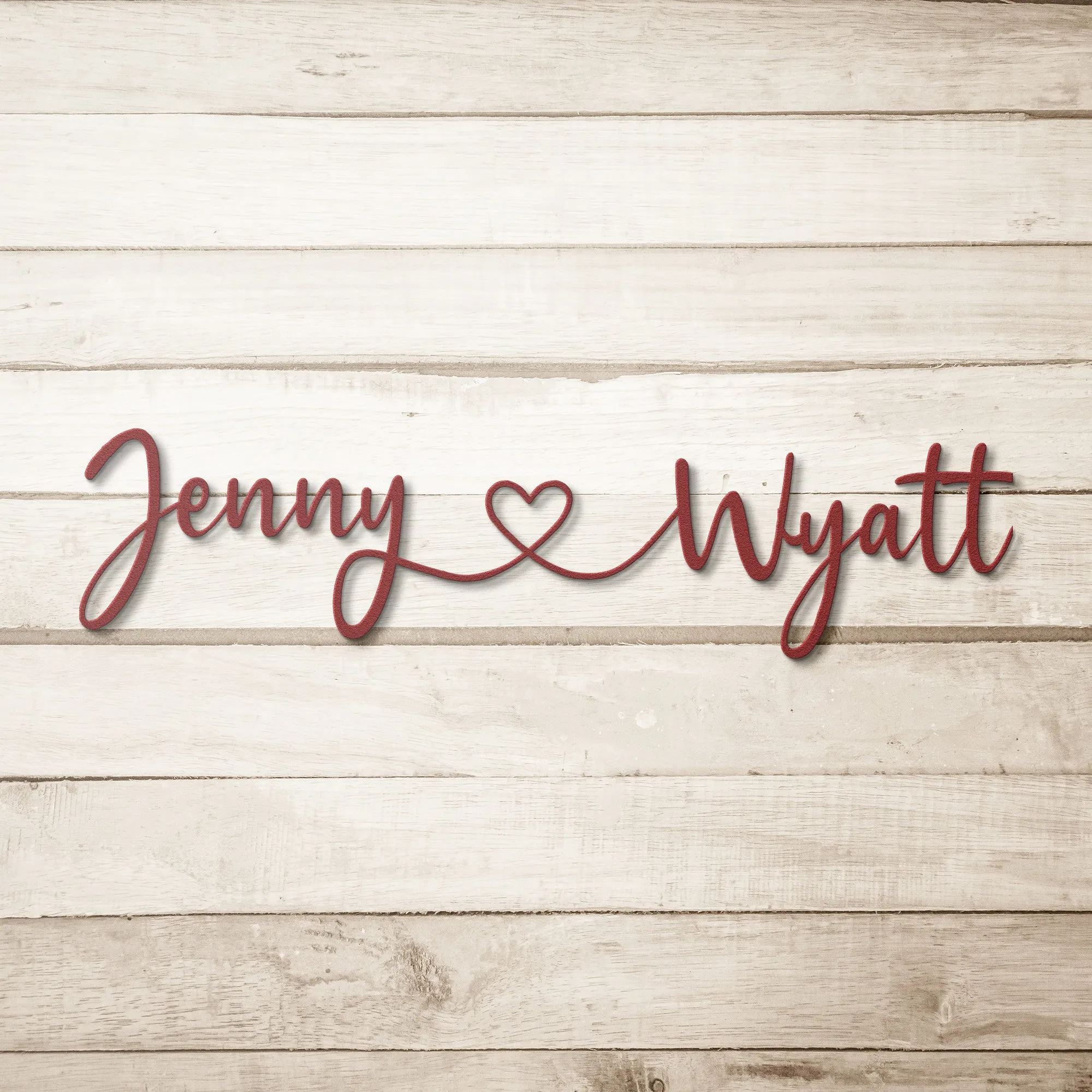 Cursive Name Monogram Metal Sign