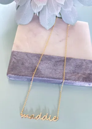 Custom Lowercase Script Name/Word Necklace- Water Resistant