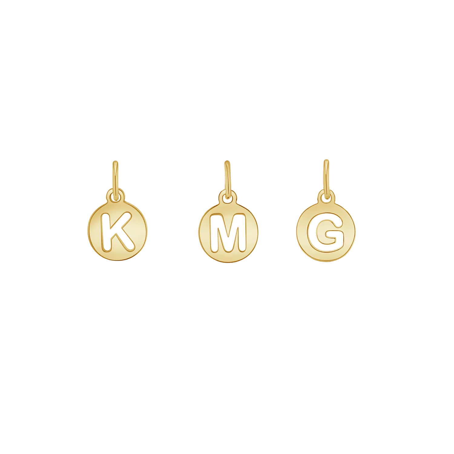 Cut-Out Round Letter Initial Charm
