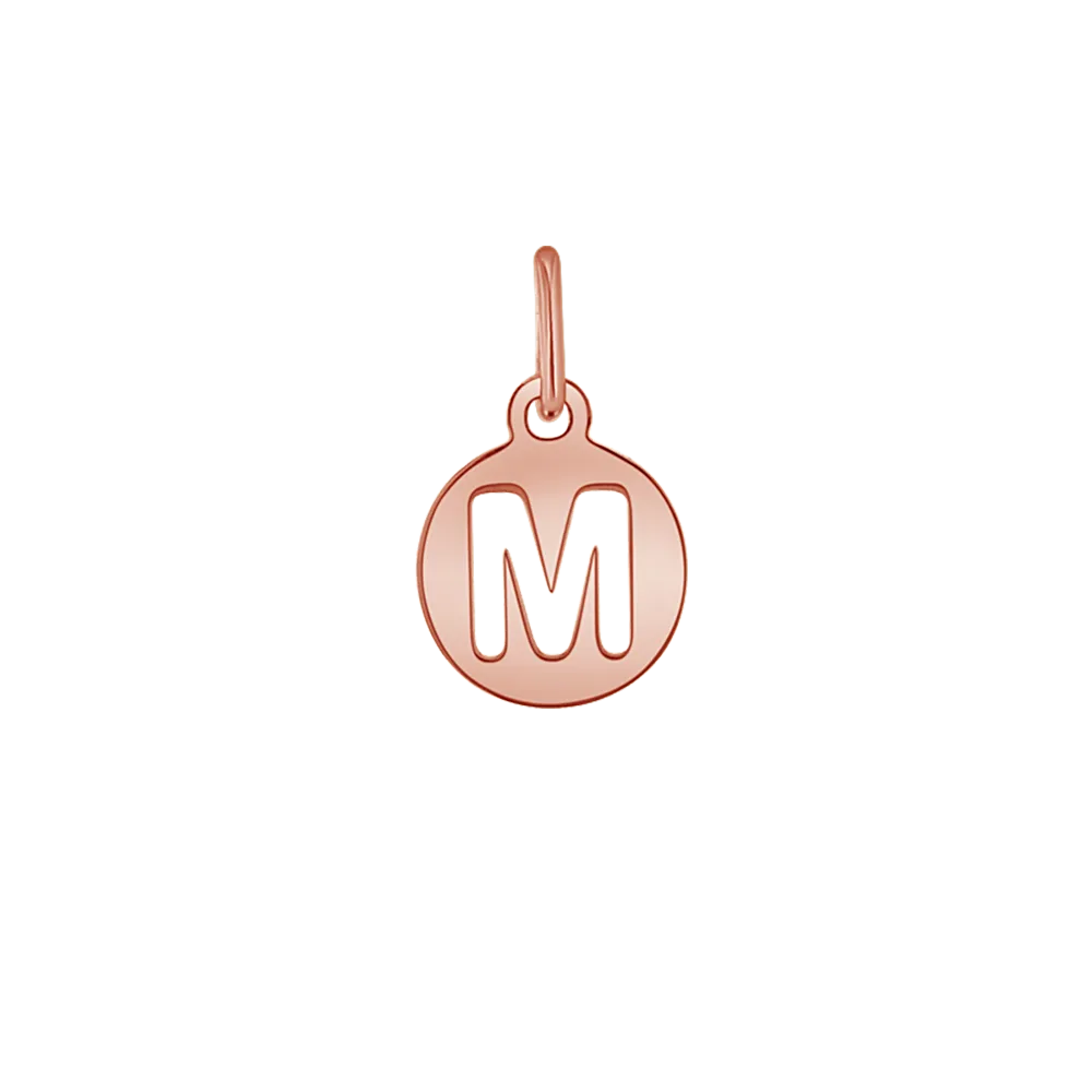 Cut-Out Round Letter Initial Charm