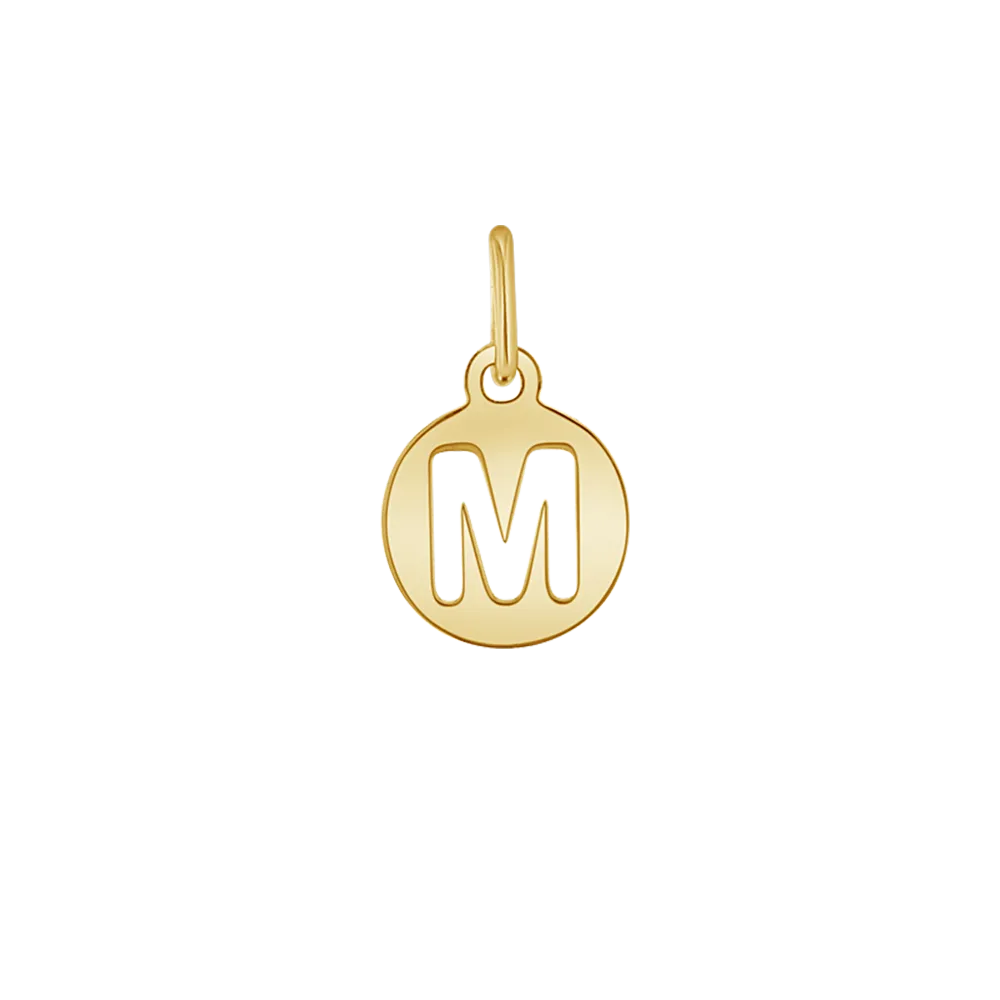 Cut-Out Round Letter Initial Charm