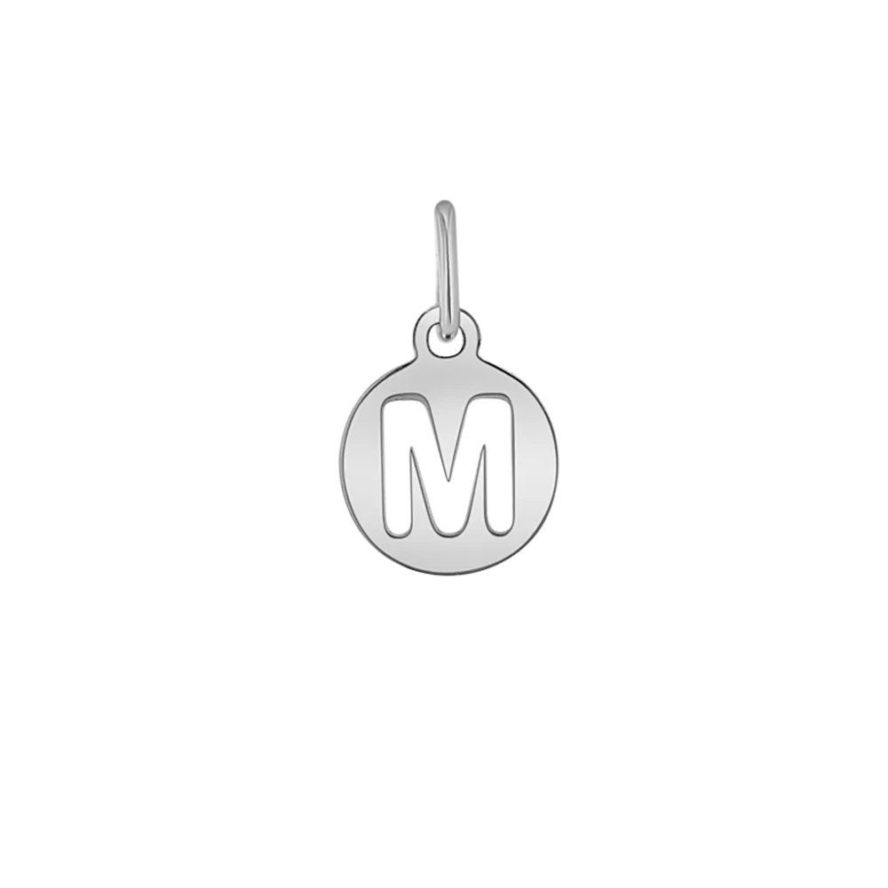 Cut-Out Round Letter Initial Charm