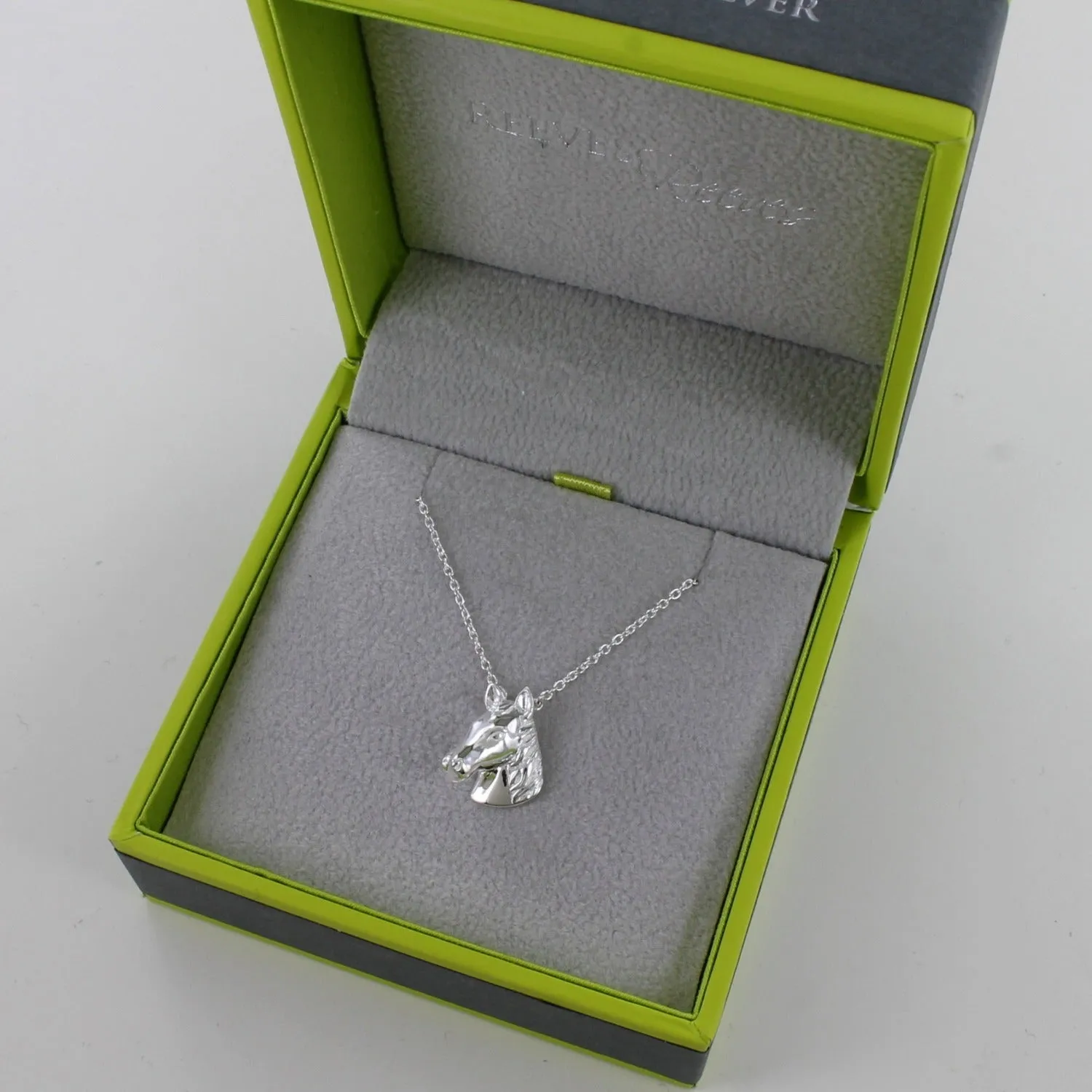 Detailed Sterling Silver Horse Head Necklace