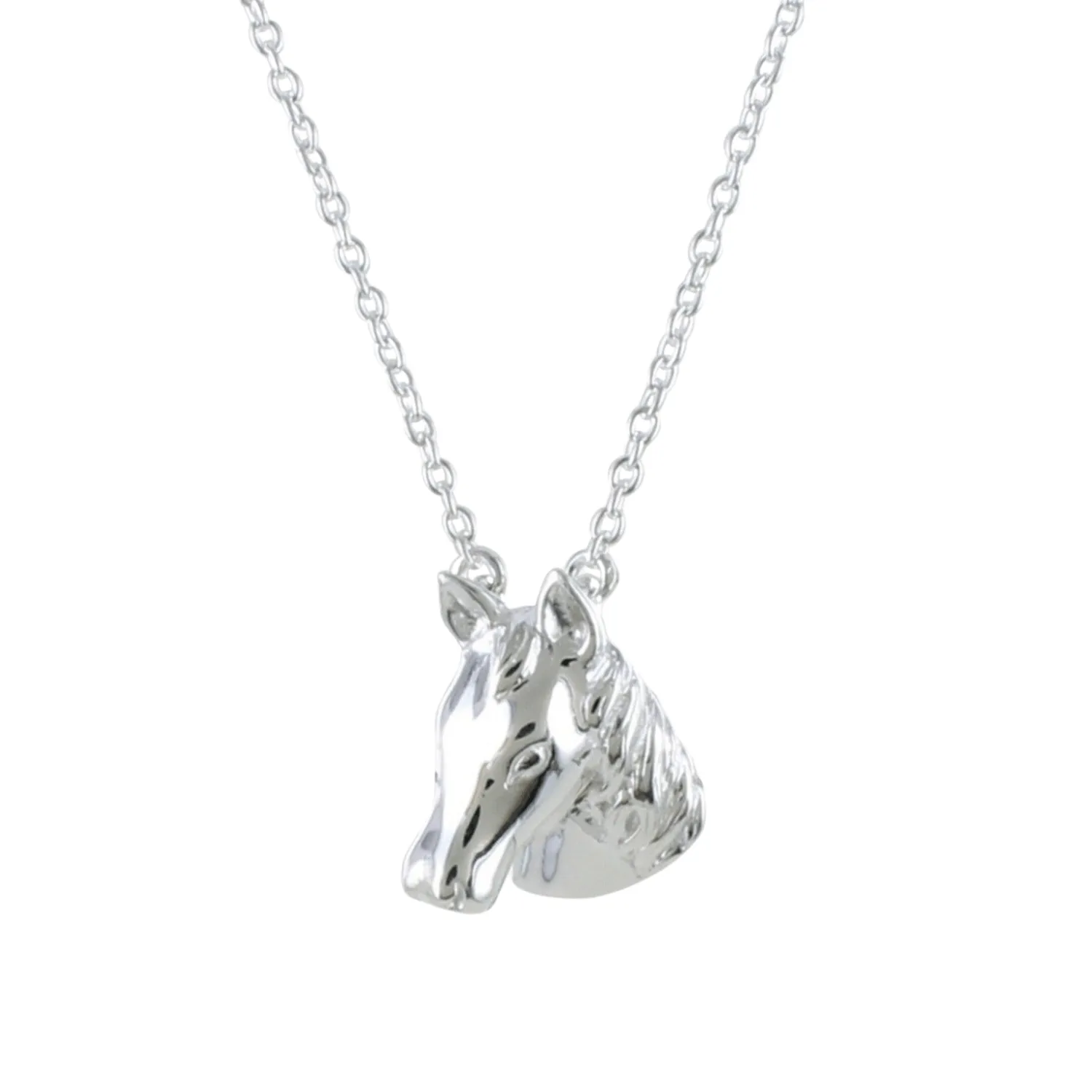 Detailed Sterling Silver Horse Head Necklace