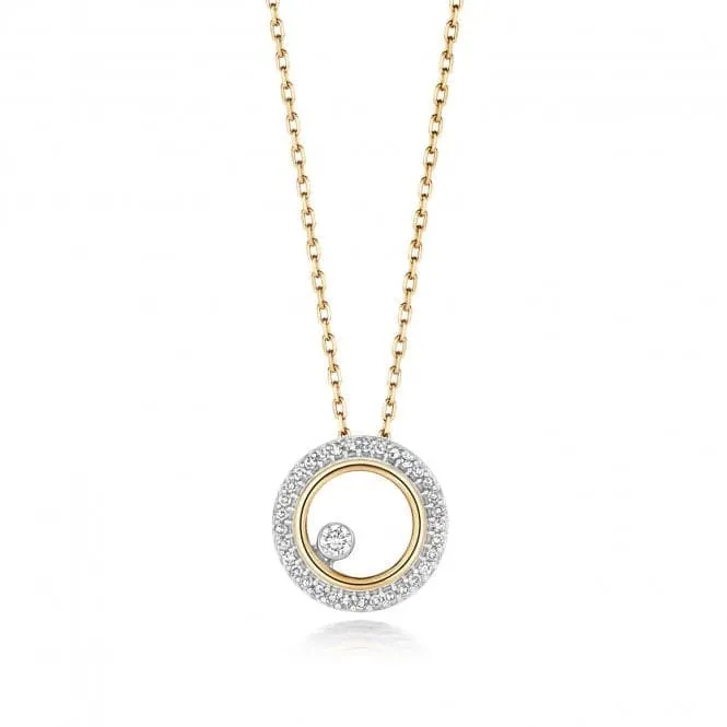 Diamond Jewellery 9ct Gold Diamond Circle Necklace ND127