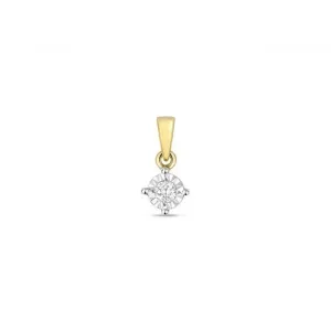 Diamond Jewellery 9ct Gold Diamond Illusion Set Pendant PD111