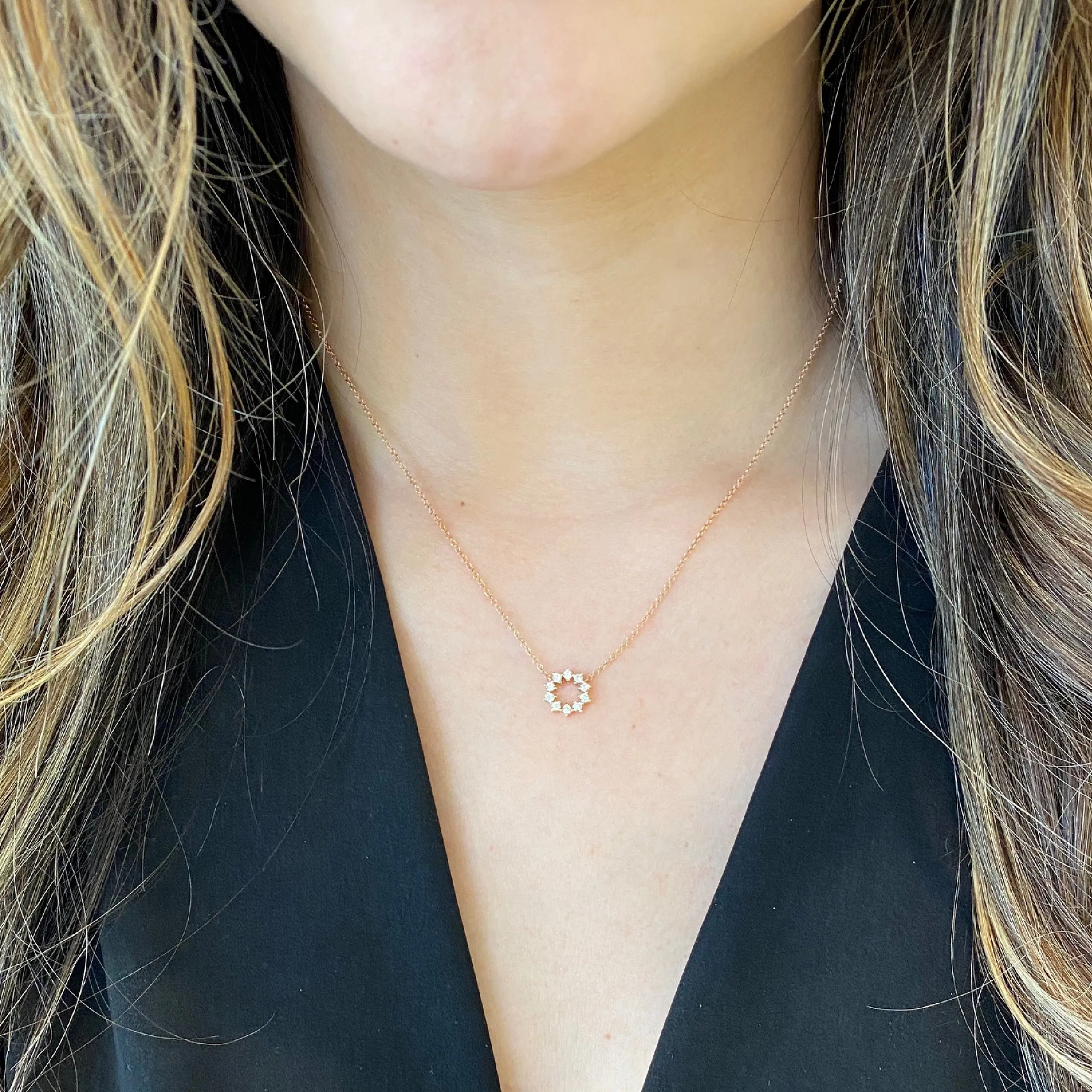 Diamond Small Sunburst Necklace