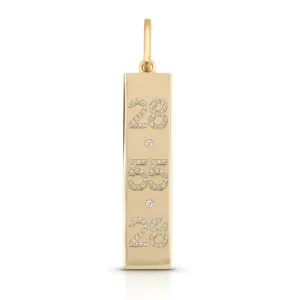 Diamond Vertical Date Nameplate Charm