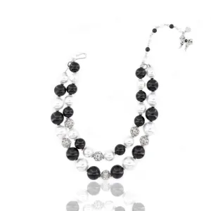 Diamonique Pearl Statement Necklace - B/W