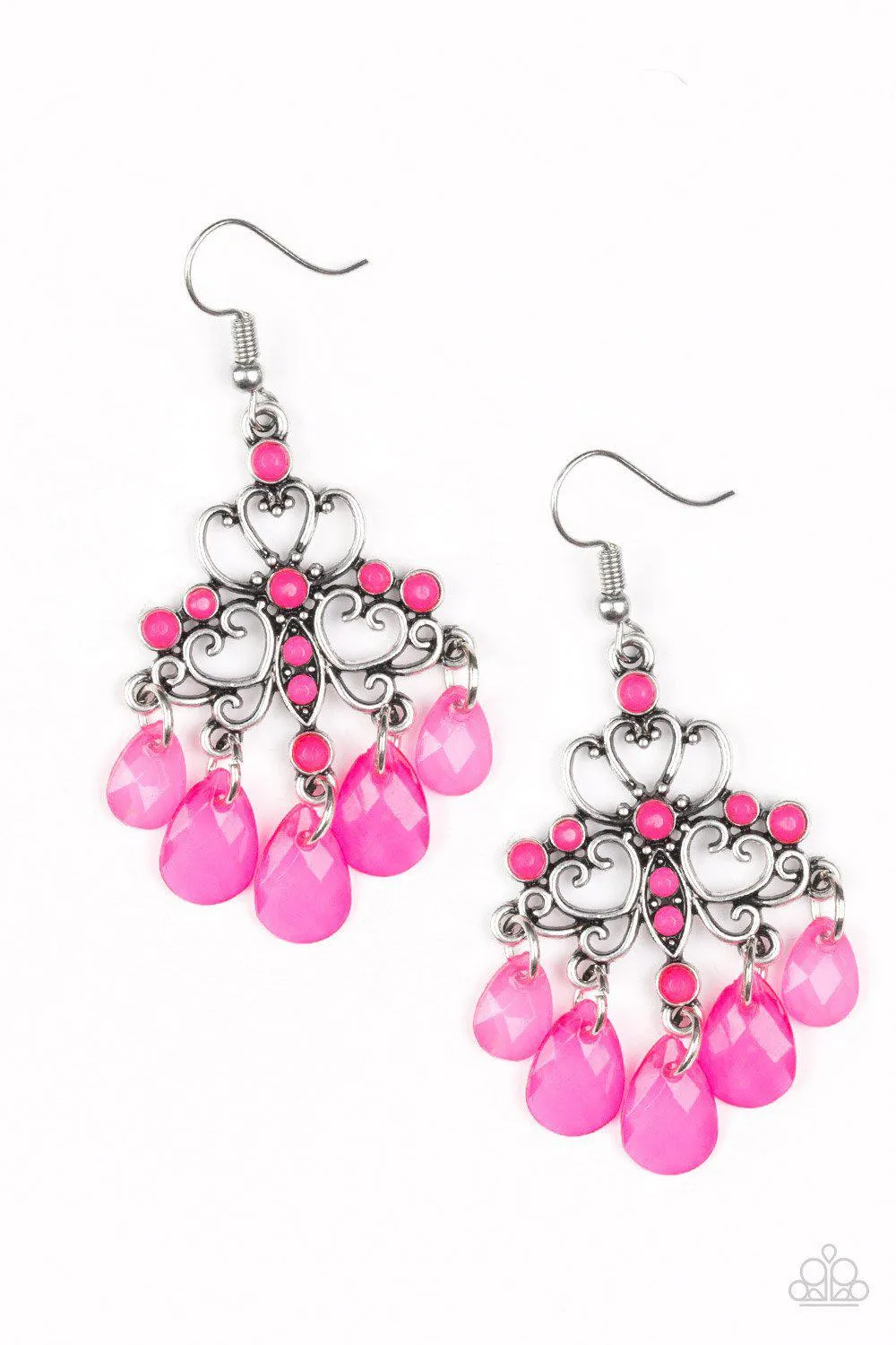 Dip It Glow Pink Earrings - Paparazzi Accessories