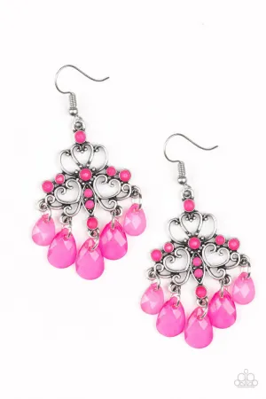 Dip It Glow Pink Earrings - Paparazzi Accessories