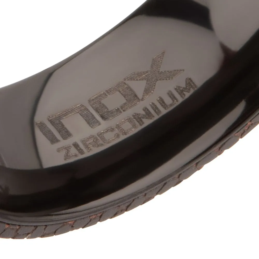 Double Flat Etched Niobium SuperConductor Black Zirconium Comfort Fit Ring