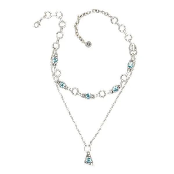 Double Layer Aqua Chain Necklace