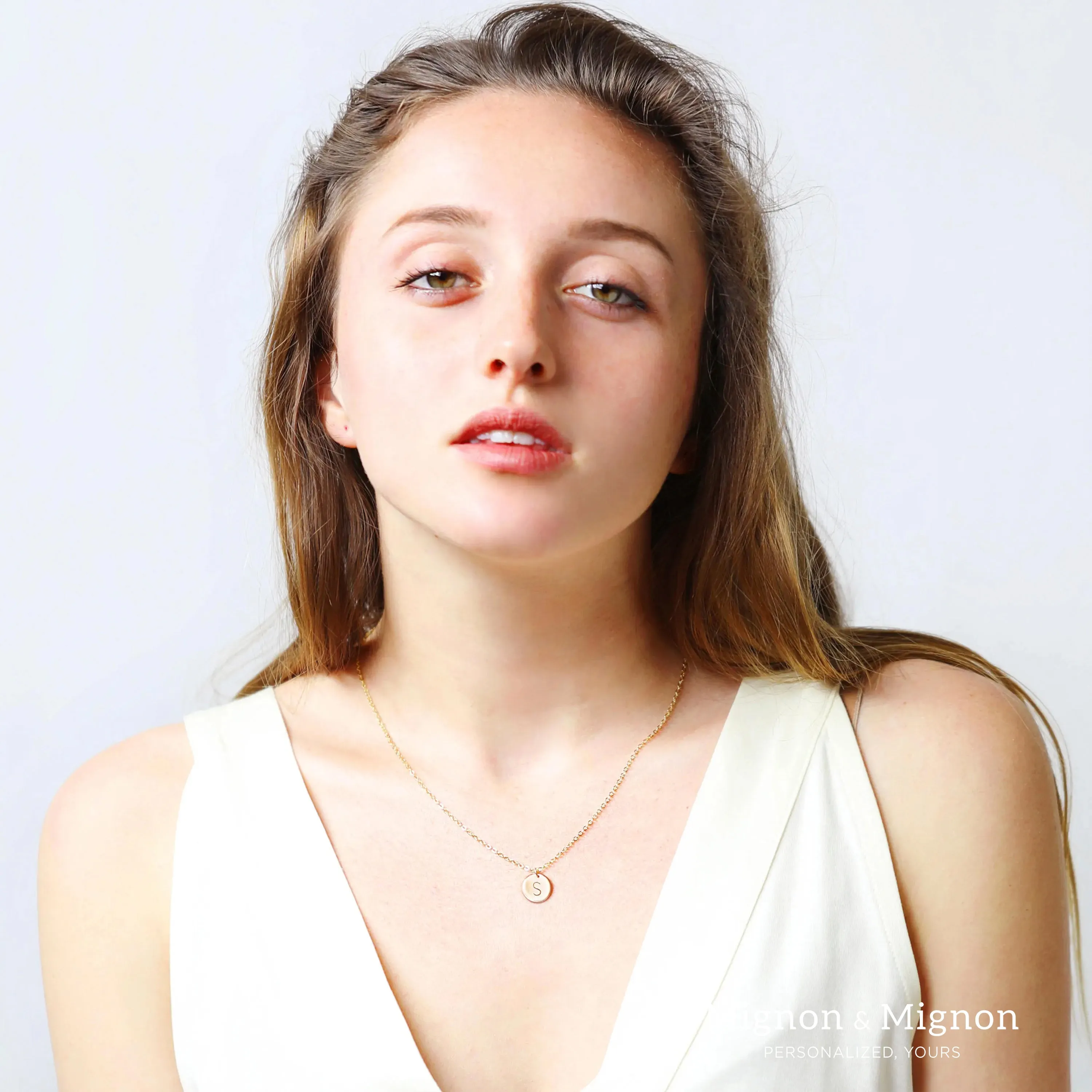 Ethel Initial Disc Necklace