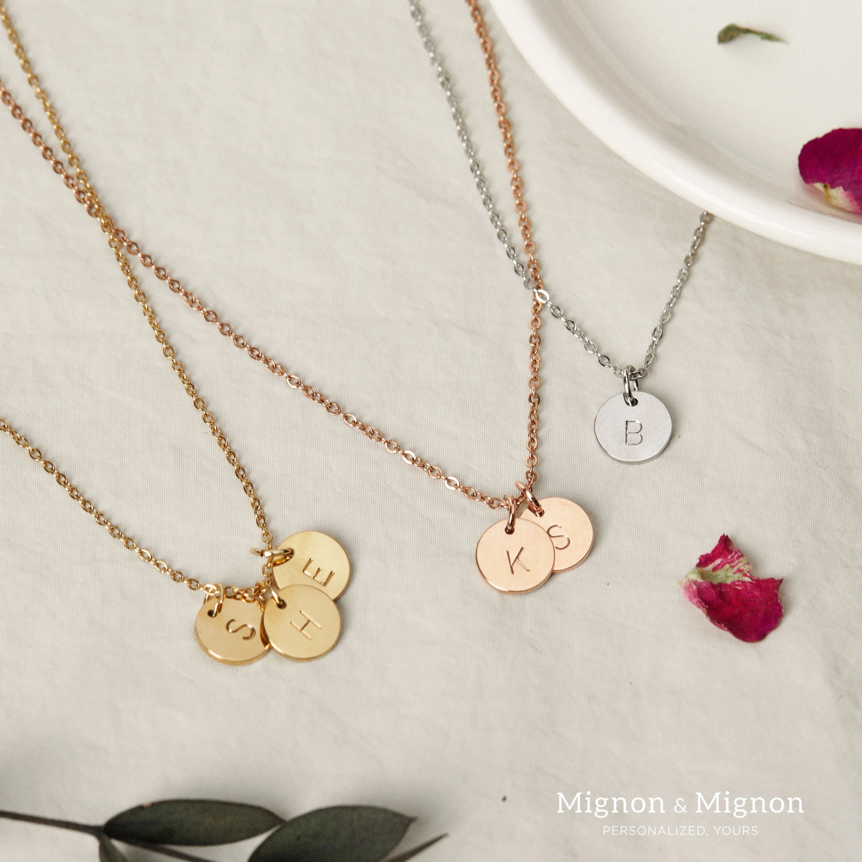 Ethel Initial Disc Necklace