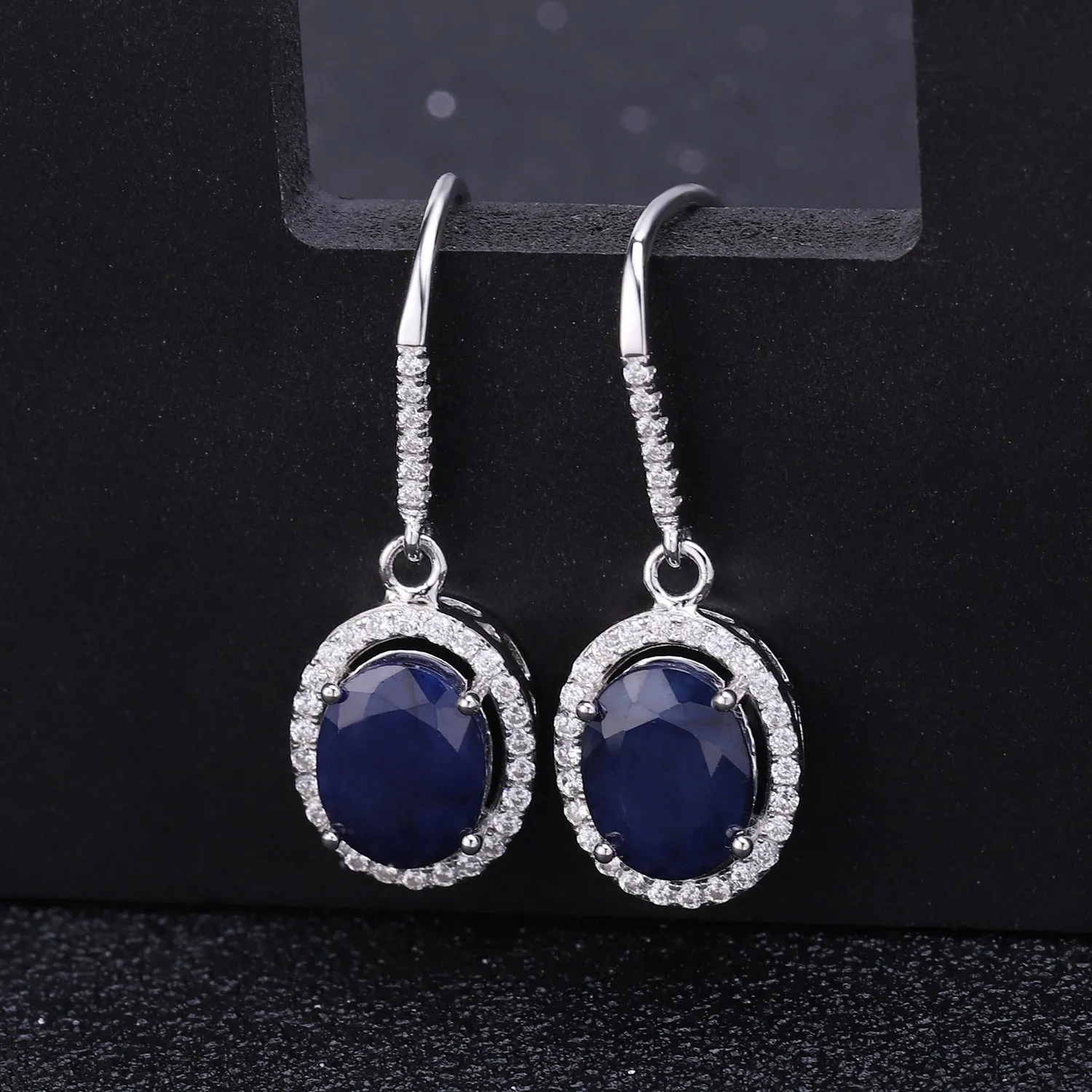 European Retro Oval Shape Silver Drop Earrings for Women