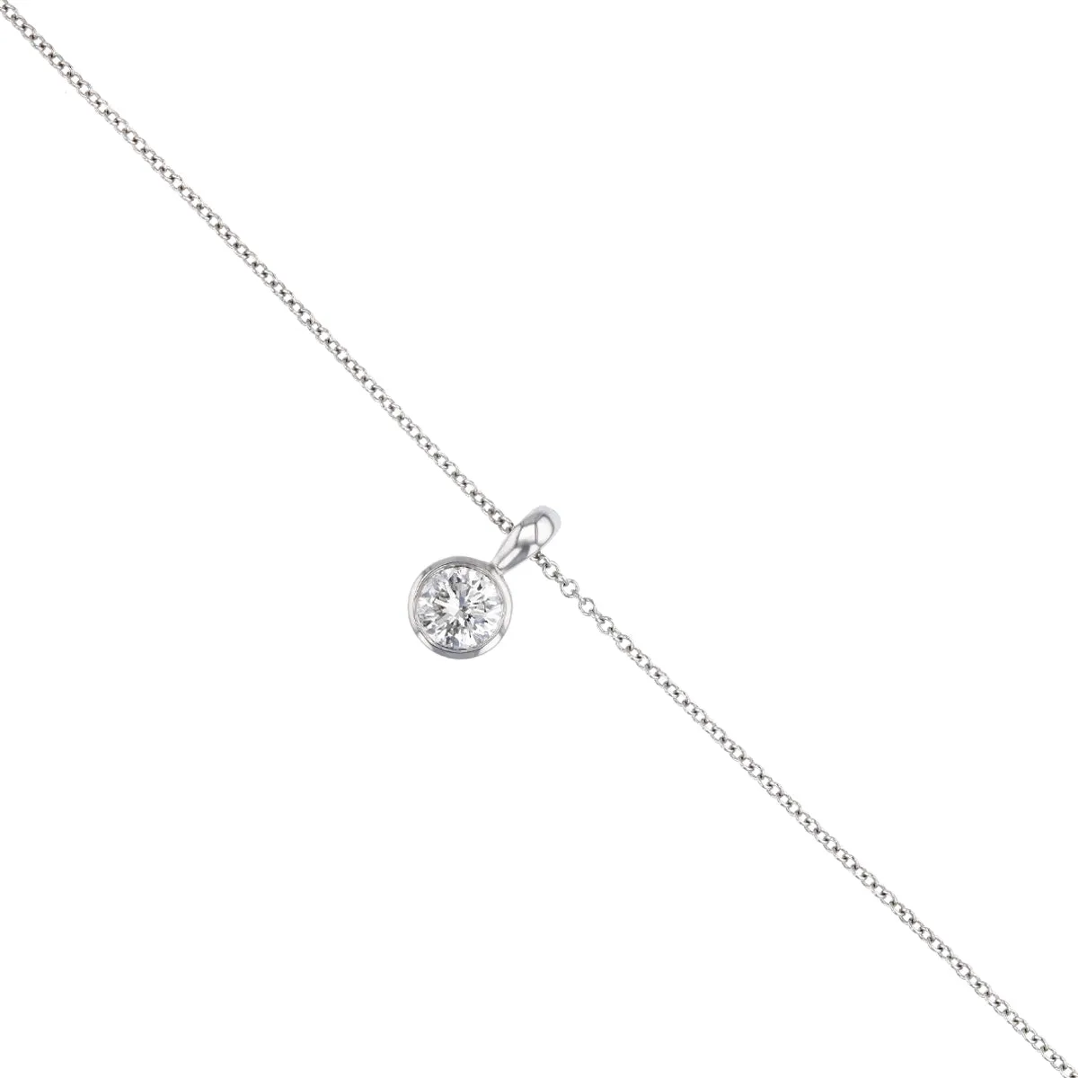 Everyday Diamonds Collection Round Brilliant Solitaire Rubover Pendant | 9K White Gold
