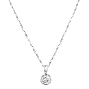 Everyday Diamonds Collection Round Brilliant Solitaire Rubover Pendant | 9K White Gold