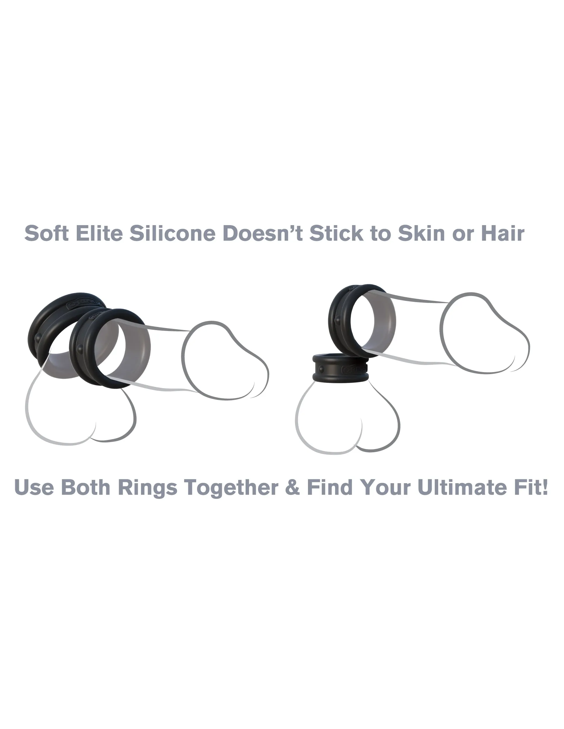 Fantasy C-ringz Max Width Silicone Rings - Black