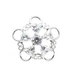 Floral Shape Sterling Silver Nose pin Handmade with Push Pin
