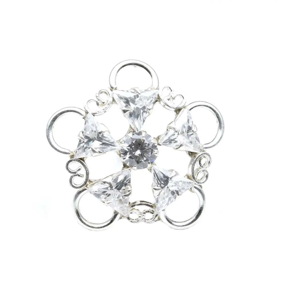 Floral Shape Sterling Silver Nose pin Handmade with Push Pin
