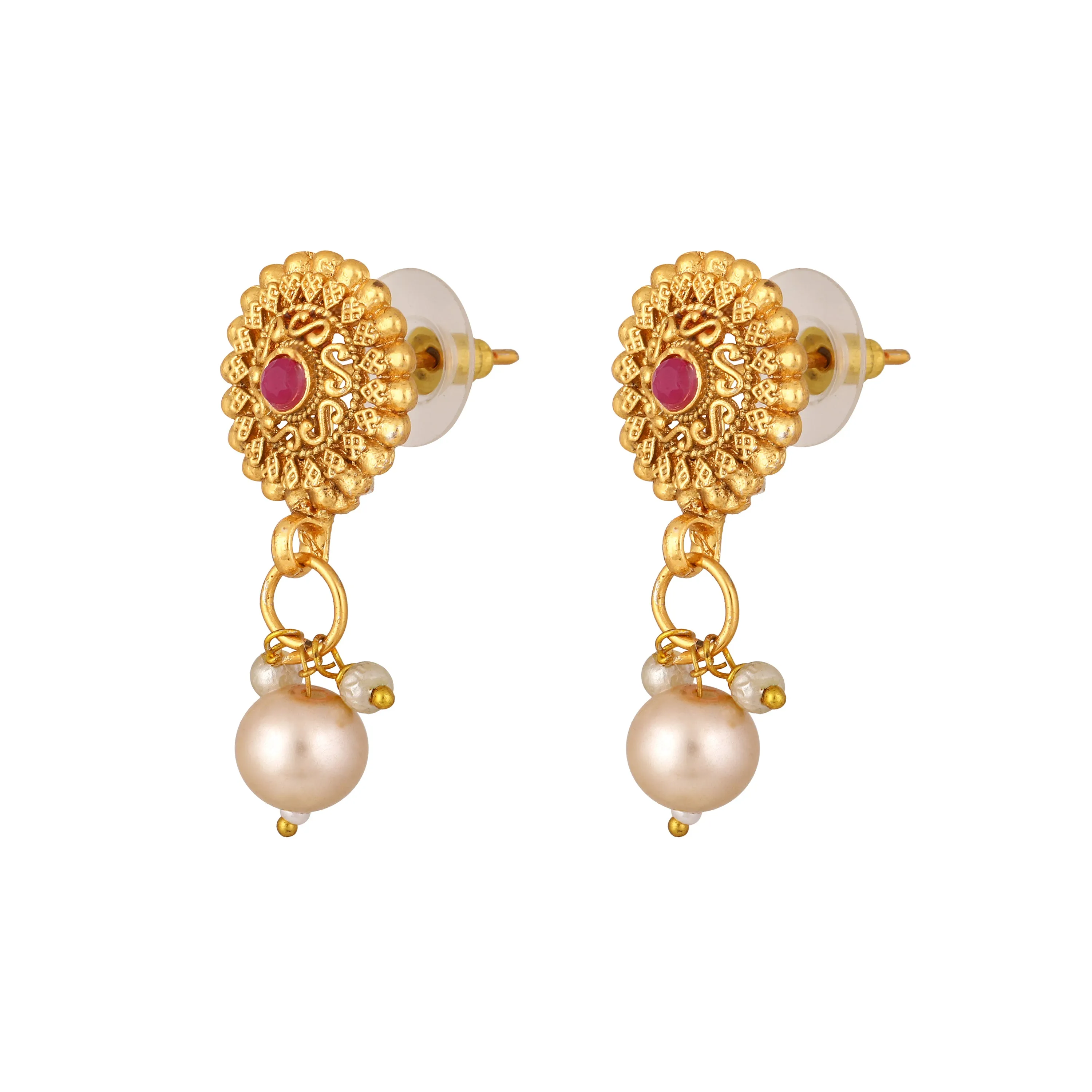 Floral Shaped Kundan Necklace Set