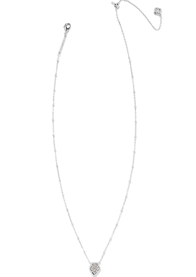 Framed Tess Satellite Necklace - Rhodium/Platinum Drusy