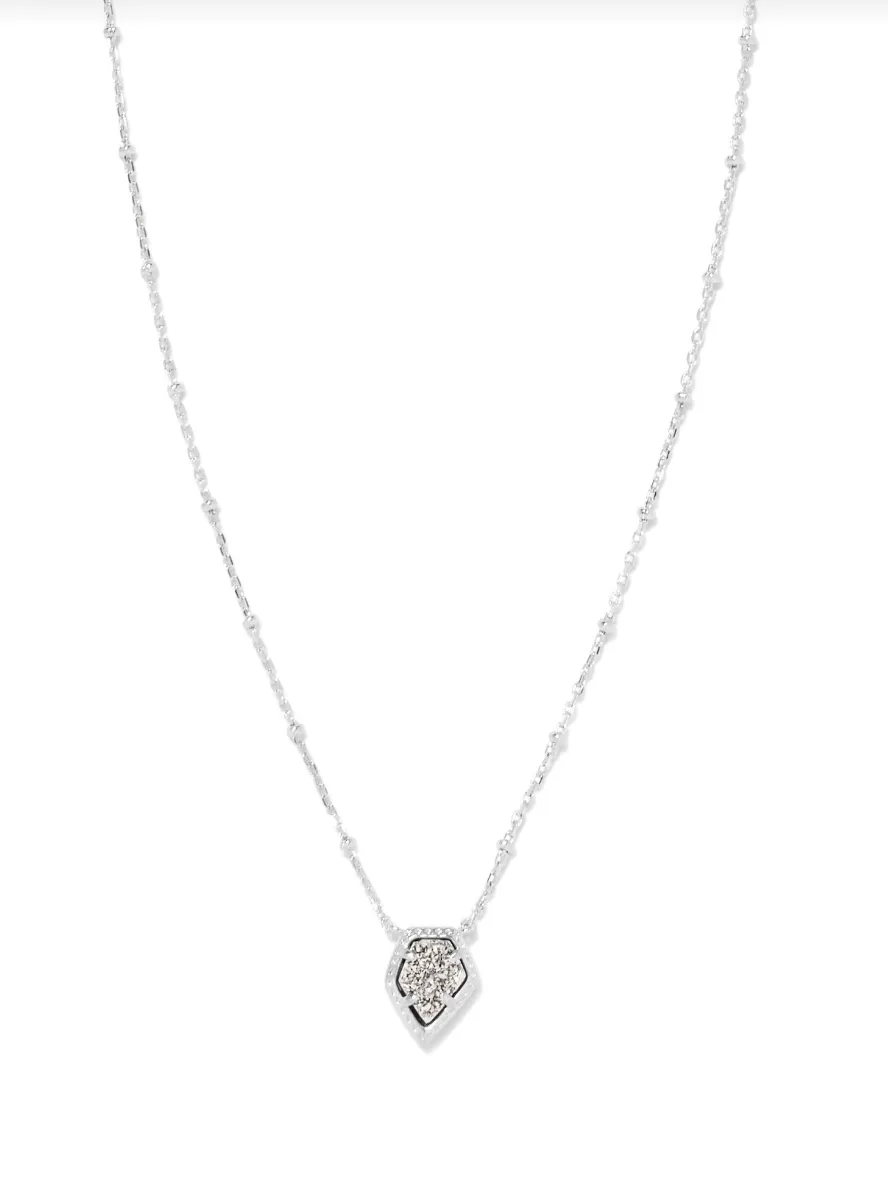 Framed Tess Satellite Necklace - Rhodium/Platinum Drusy